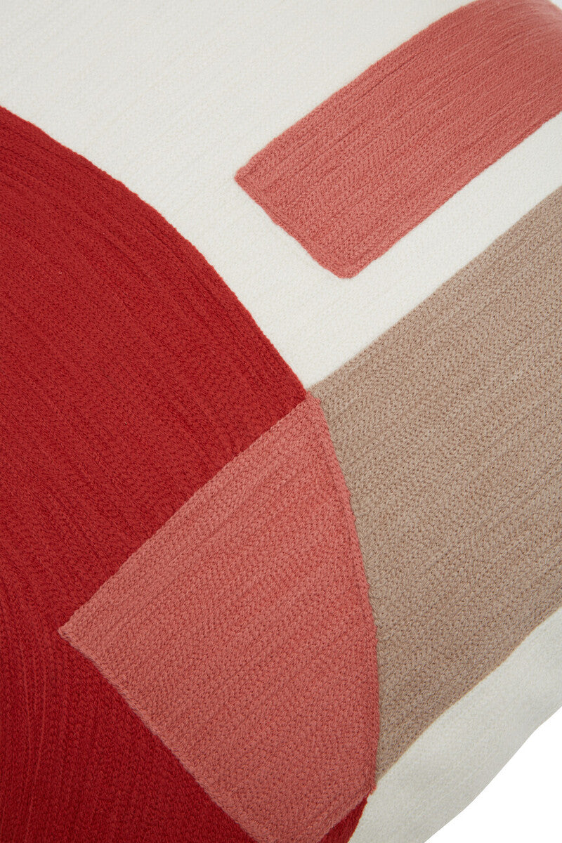 Bosie Ozella Red And White Tonal Cushion