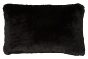 Bosie Lamina Black Rectangular Fur Cushion