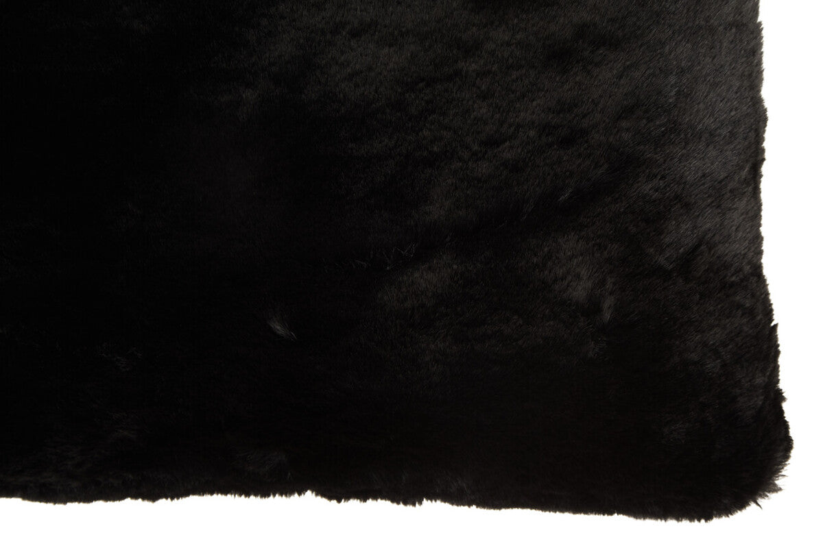 Bosie Lamina Black Rectangular Fur Cushion