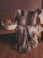 Bosie Lamina Mocha Ombre Square Fur Cushion