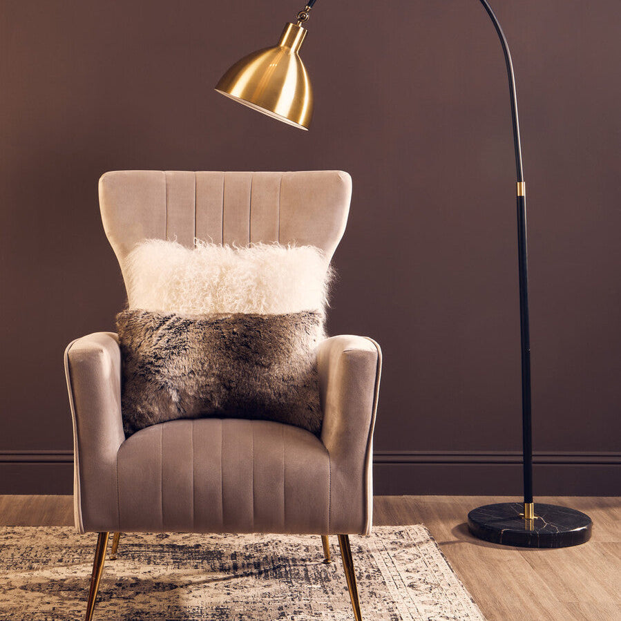 Bosie Lamina Mocha Ombre Rectangular Fur Cushion