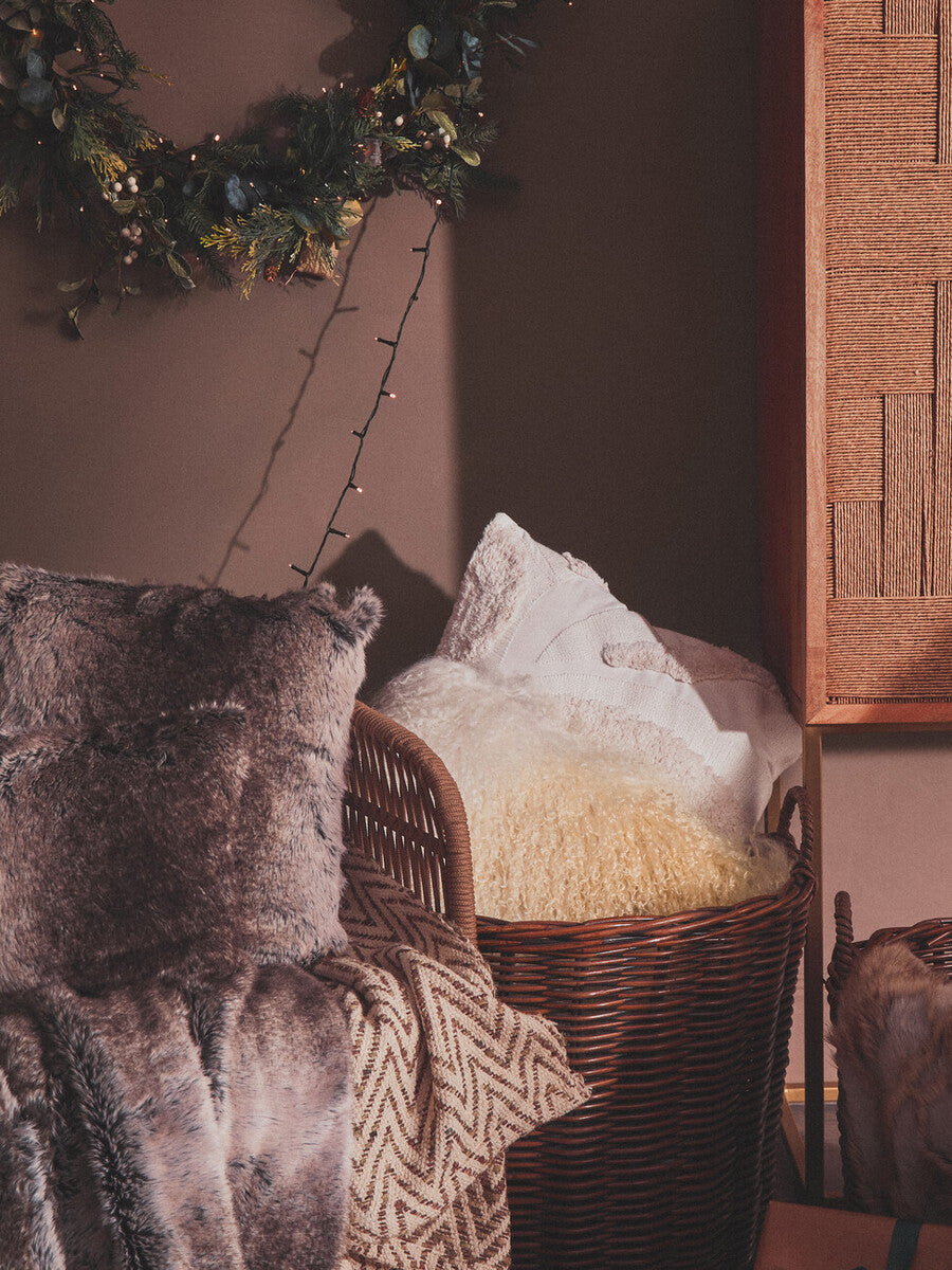 Bosie Lamina Mocha Ombre Rectangular Fur Cushion