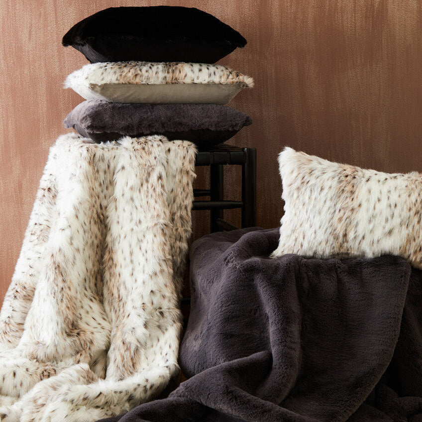 Bosie Lamina Animal Print Square Fur Cushion