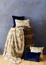 Bosie Lamina Grey And Natural Square Fur Cushion