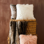 Bosie Lamina Cream Square Fur Cushion