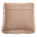 Bosie Mongolian Faux Fur Pink Square Cushion