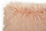Bosie Mongolian Faux Fur Pink Square Cushion