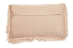 Bosie Mongolian Faux Fur Pink Rectangular Cushion
