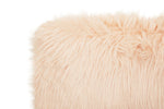 Bosie Mongolian Faux Fur Pink Rectangular Cushion