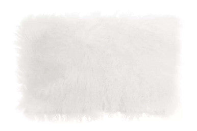 Bosie Real Mongolian Fur White Rectangular Cushion