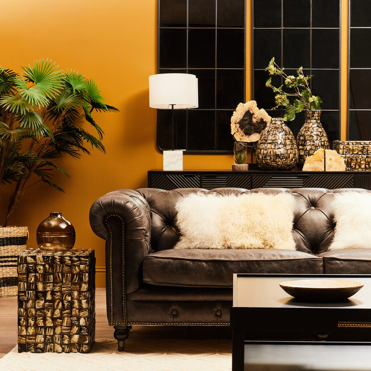 Bosie Real Mongolian Fur Natural Ombre Rectangular Cushion