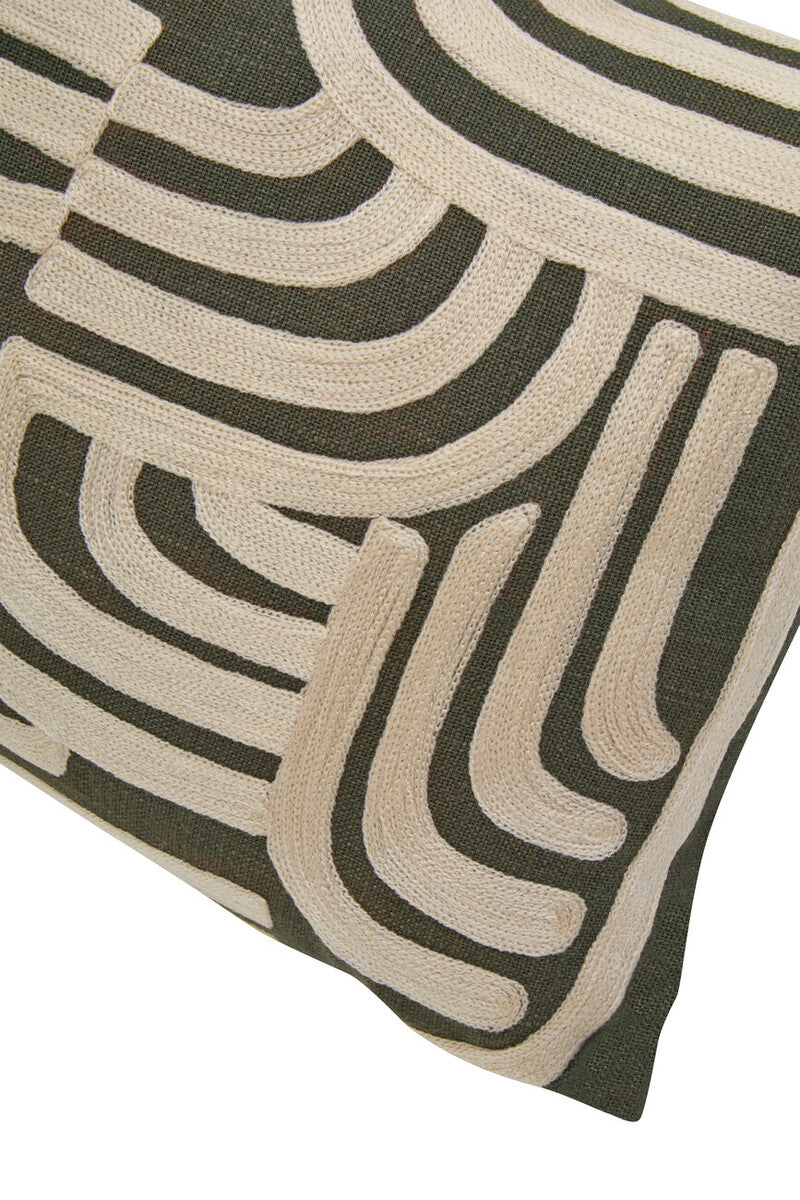 Bosie Ozella Natural And Green Rectangular Cushion