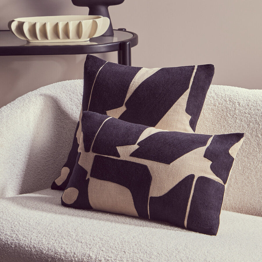 Bosie Ozella Black and Natural Square Cushion