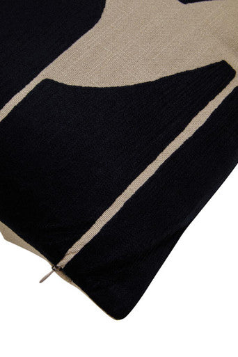 Bosie Ozella Black and Natural Square Cushion
