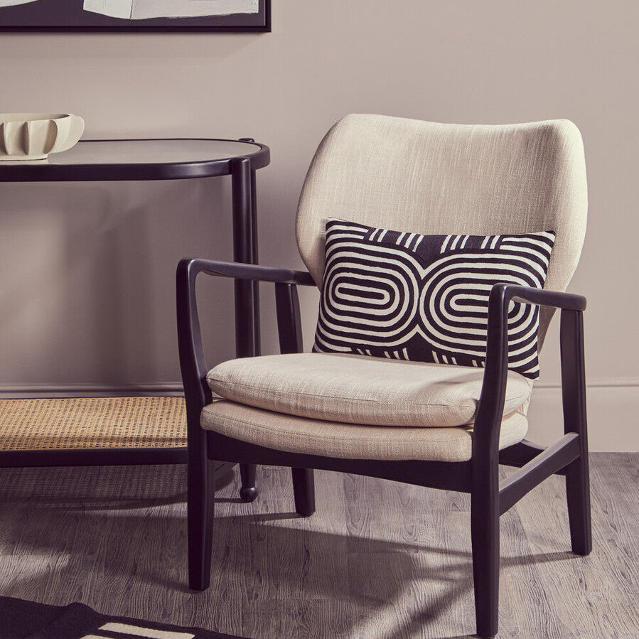 Bosie Ozella Black And White Cushion