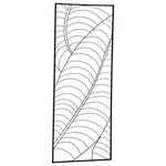 Trento Small Black Metal Frame Leaf Design Wall Art