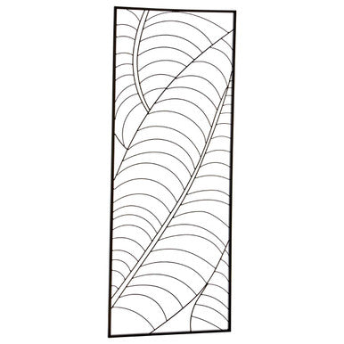 Trento Small Black Metal Frame Leaf Design Wall Art