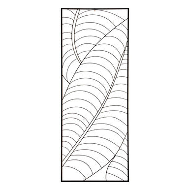Trento Small Black Metal Frame Leaf Design Wall Art