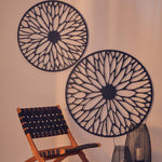 Trento Large Black Floral Design Wall Art