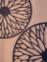 Trento Large Black Floral Design Wall Art