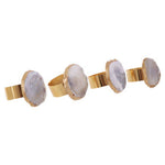 Bowerbird Agata Grey And Gold Napkin Rings