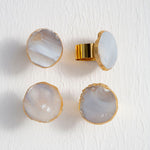 Bowerbird Agata Grey And Gold Napkin Rings