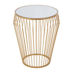 Avantis Round Side Table With Gold Polished Frame