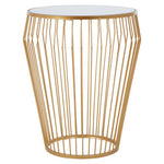 Avantis Round Side Table With Gold Polished Frame