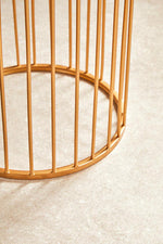 Avantis Gold and Mirror Top Set of 2 Round Side Tables