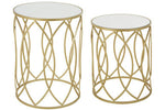Avantis Set Of 2 Champagne Finish Side Tables