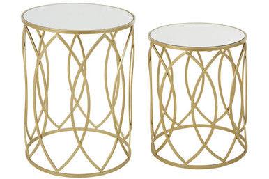 Avantis Set Of 2 Champagne Finish Side Tables