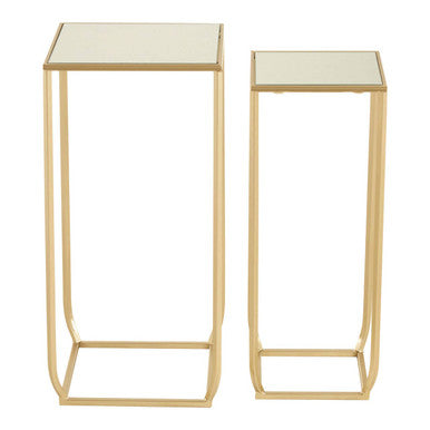 Avantis Set Of Two Champagne Square Side Tables