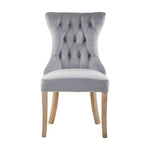 Kensington Townhouse Grey Velvet Buttoned Dining Chair