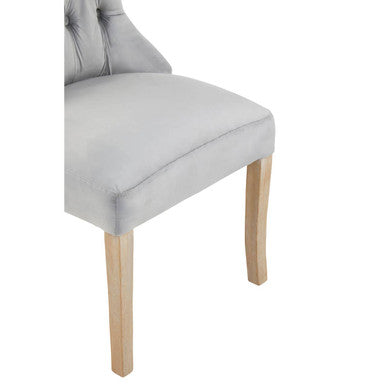 Kensington Townhouse Grey Velvet Buttoned Dining Chair