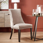 Kensington Townhouse Natural Linen Dining Chair with Dark Legs