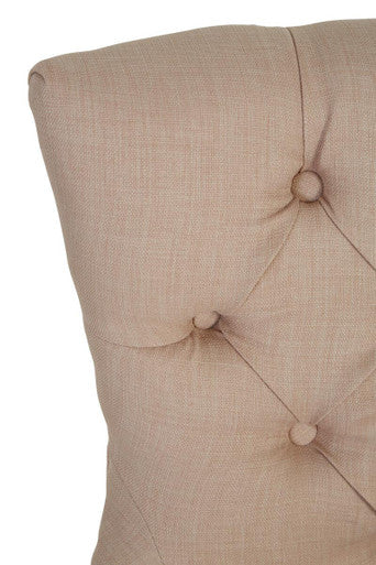 Kensington Townhouse Natural Linen Dining Chair with Dark Legs