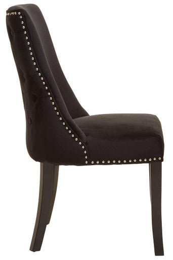 Kensington Townhouse Black Velvet Dining Chair