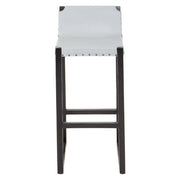Kendari Grey Leather Bar Stool