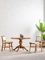 Kendari Natural Leather and Teak Wood Dining Chair