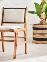 Kendari Natural Leather and Teak Wood Dining Chair