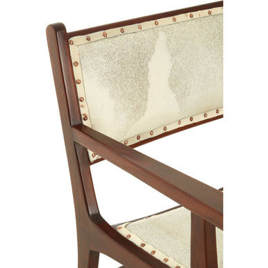 Kendari Leather and Teak Wood Dining Chair