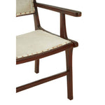 Kendari Leather and Teak Wood Dining Chair