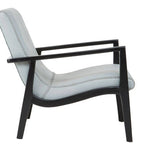 Kendari Grey Leather Chair with Black Teak Frame