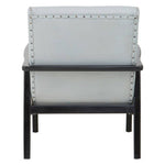 Kendari Grey Leather Chair with Black Teak Frame