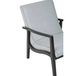 Kendari Grey Leather Chair with Black Teak Frame