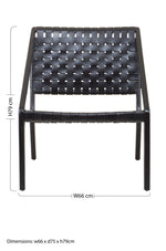 Kendari Black Cow Leather Woven Chair