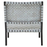 Kendari Grey Leather Woven Chair
