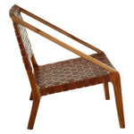 Kendari Tan Woven Leather And Teak Chair