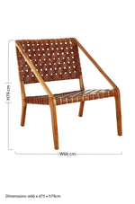 Kendari Tan Woven Leather And Teak Chair