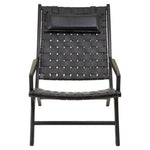 Kendari Black Leather Woven Chair